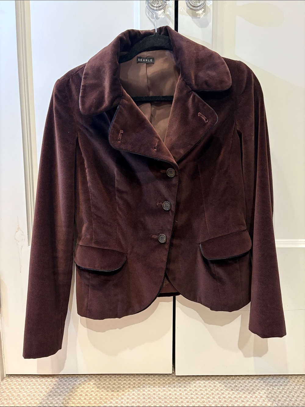 Searle Vintage Women's Velvet Tailored Blazer in Rich Chocolate Velvet Size 8